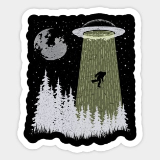 Bigfoot Ufo Abduction Sticker